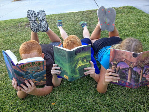 Kids Reading Harry Potter